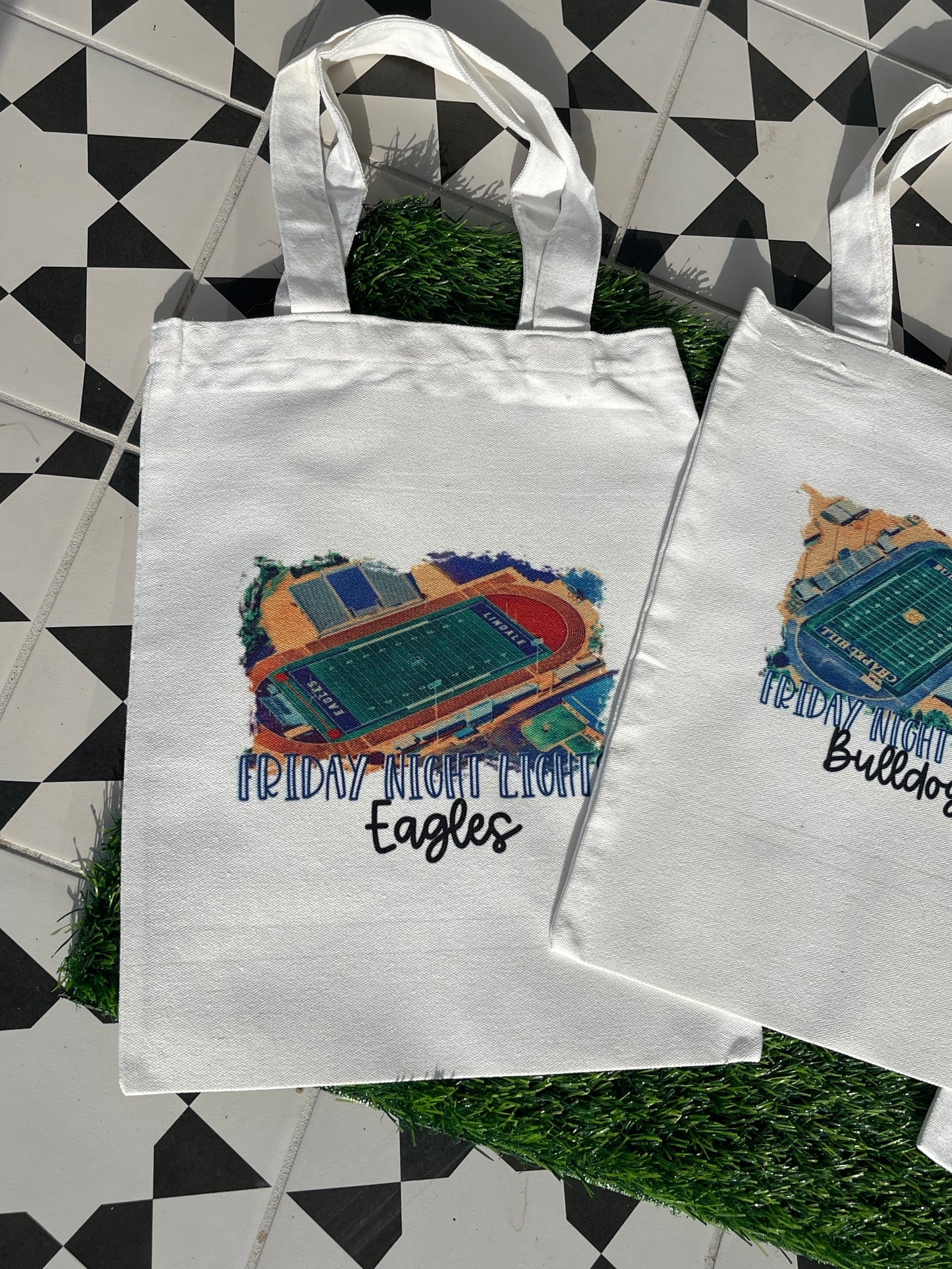 Watercolor stadium Totes