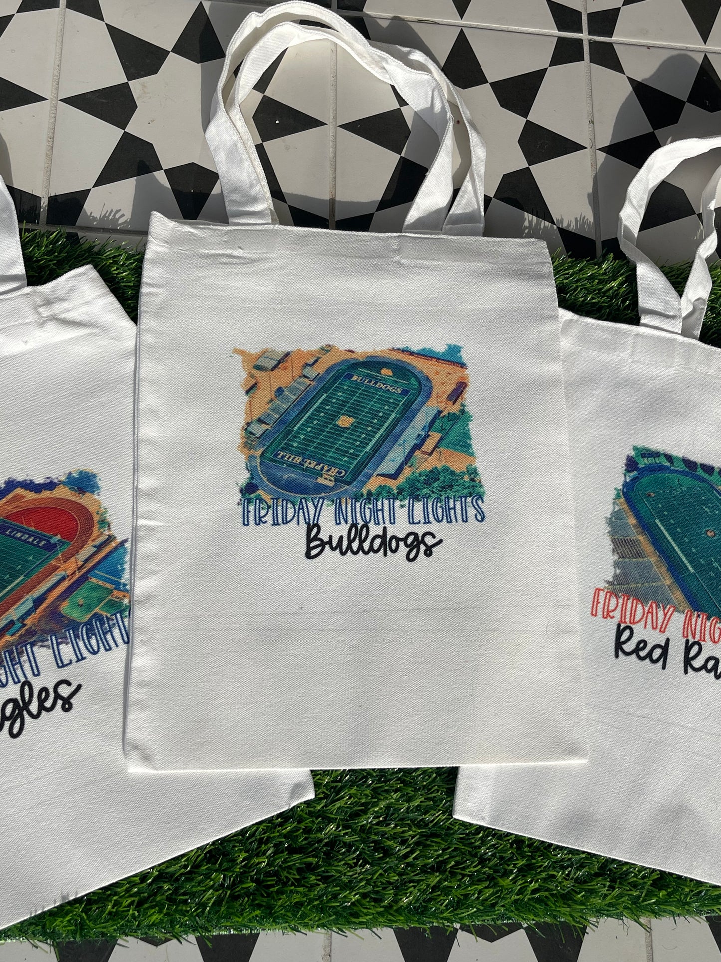 Watercolor stadium Totes