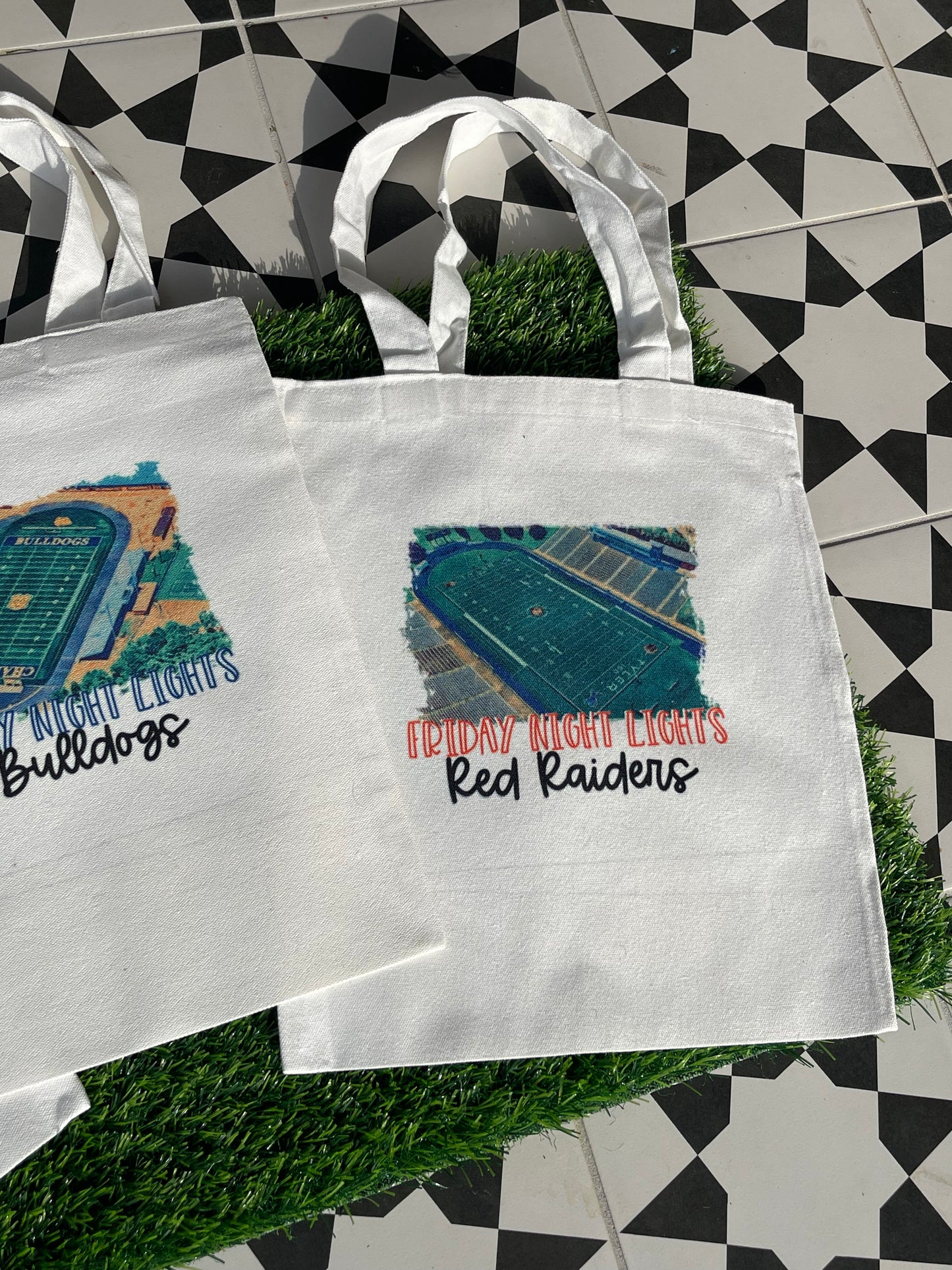 Watercolor stadium Totes