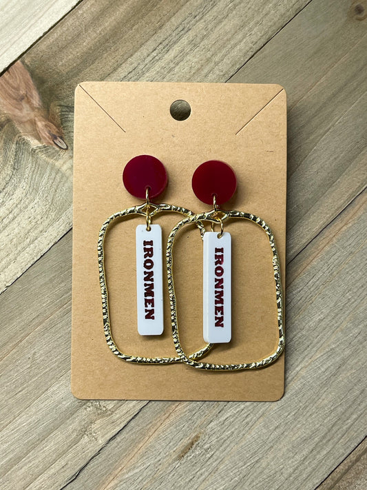 Framed team earrings