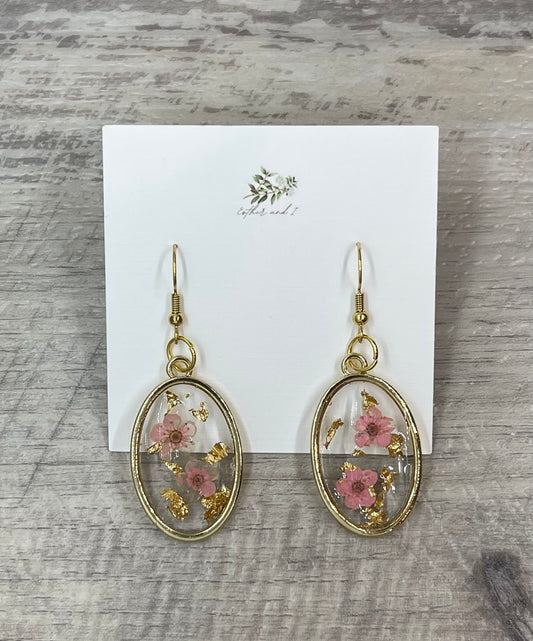 Dried flowers earrings