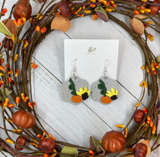 Pumpkin clay dangle earrings