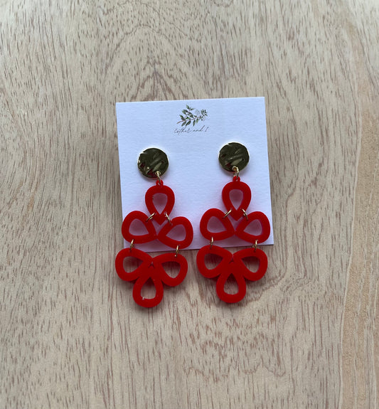 Red Geometric Earrings