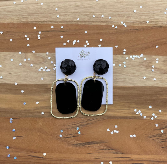 Black Frame Earrings