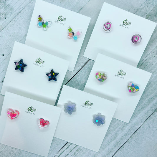 Handmade resin earring studs