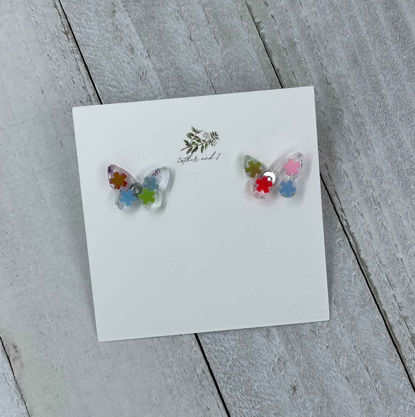 Handmade resin earring studs