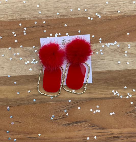 Red Frame Earrings