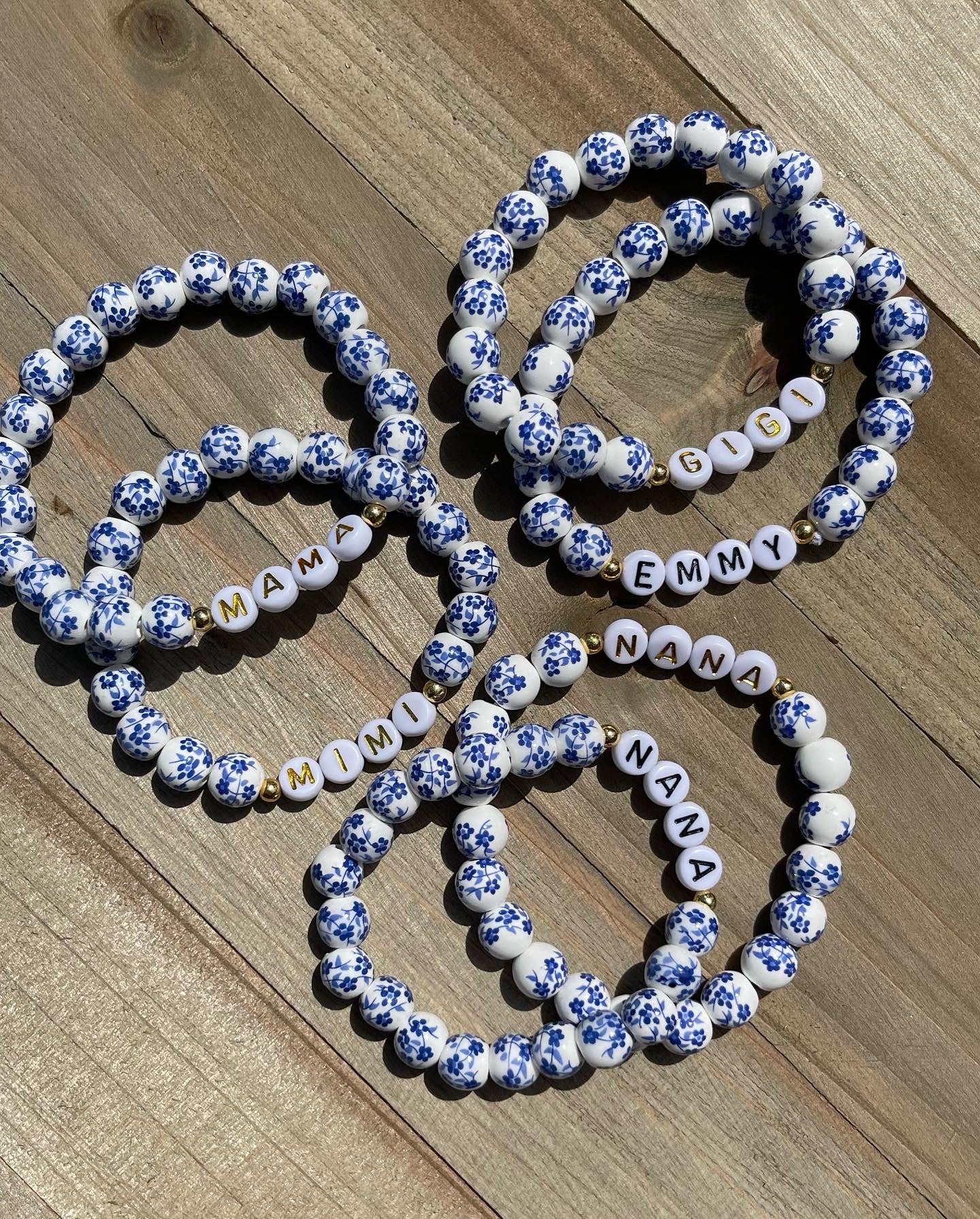 Handmade Blue Porcelain Floral Bracelets 💙