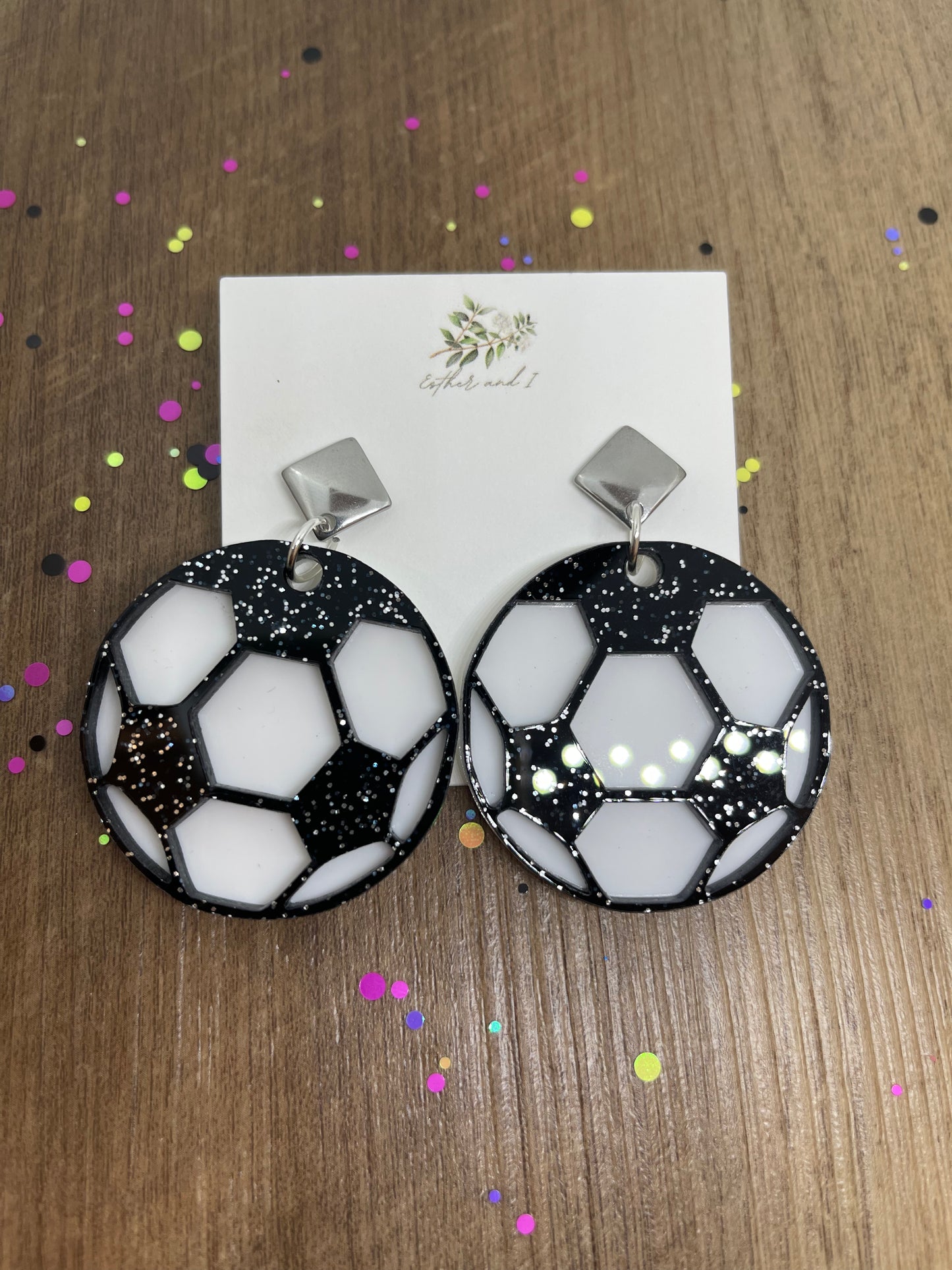 Soccer ball earrings