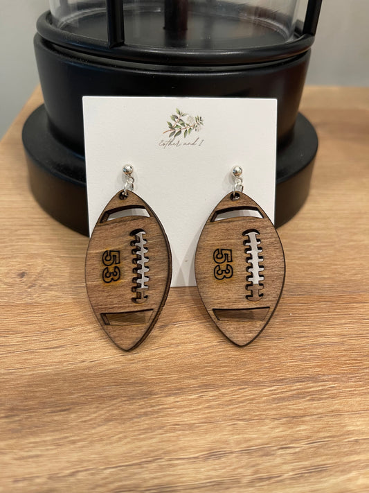 Personalized football earrings