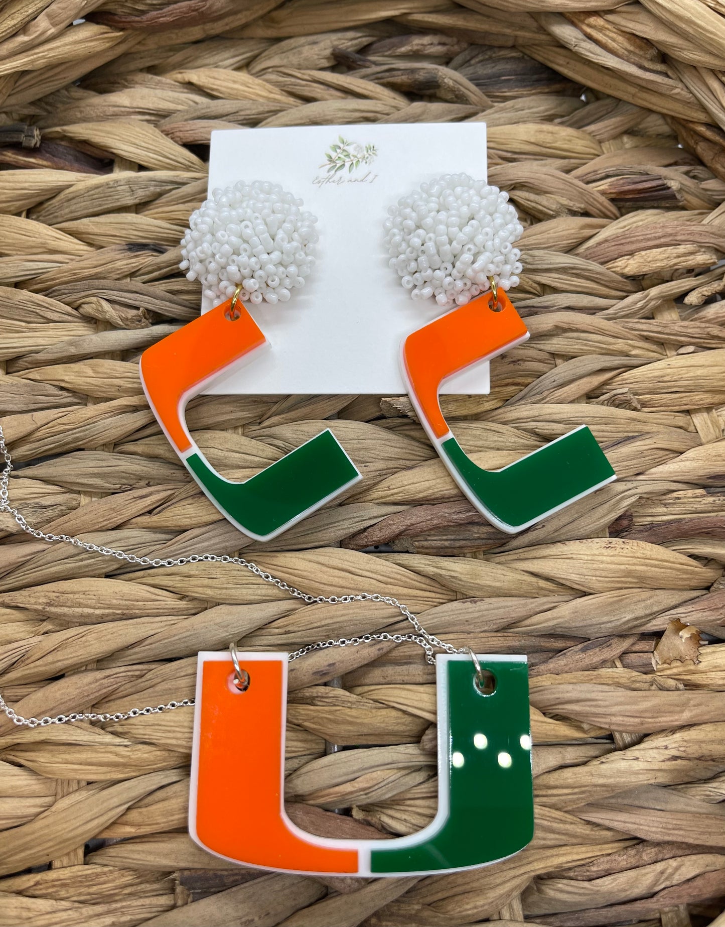 Miami hurricanes custom earrings